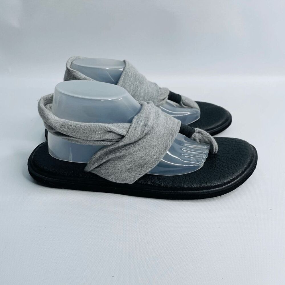 Sanuk Sandals Womens 7 Yoga Sling Casual Slingback Flip Flops GRAY Fabric